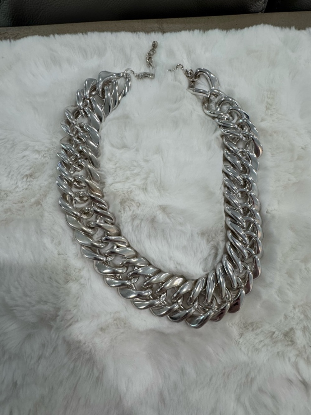 Silver Link Statement Necklace - Women Jewelry